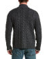 Фото #2 товара Loft 604 Cable Wool Mock Neck Cardigan Men's Grey S