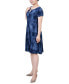 ფოტო #3 პროდუქტის Women's Short Sleeve Jacquard Knit Seamed Dress