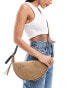 AllSaints suede half moon crossbody bag in light brown