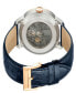 ფოტო #3 პროდუქტის Men's Mulberry Blue Leather Watch 42mm