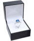 ფოტო #2 პროდუქტის Cubic Zirconia Blue Halo Statement Ring in Sterling Silver