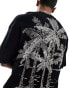 ADPT oversized t-shirt with palm tree back print in black