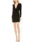 Фото #1 товара Mac Duggal Long Sleeve Front Knot Jersey Mini Dress Women's 12