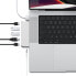 Фото #4 товара Адаптер Satechi USB-C Pro Hub Mini 6-in-2 "Серебро USB-C 6 в 2" для MacBook Pro (2021)