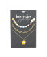 Фото #2 товара kensie multi 3 Piece Mixed Beaded and Chain Necklace Set with Flower Charm Pendant