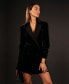 Фото #7 товара Women's Velvet Blazer Mini Dress