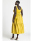 Фото #2 товара Plus Size Mixed Fabric Tank Dress - 14, Chartreuse