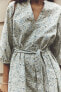Фото #3 товара Платье из прорезиненной ткани с поясом ZARA