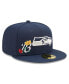 Фото #2 товара Men's College Navy Seattle Seahawks Crown Super Bowl XLVIII Champions 59FIFTY Fitted Hat