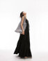 Фото #8 товара Topshop tiered poplin oversized maxi dress in black