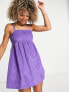 Фото #1 товара COLLUSION cord mini trapeze cami dress in purple co-ord