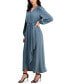 ფოტო #3 პროდუქტის Women's Surplice-Neck Faux-Wrap Long-Sleeve Dress