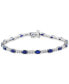 ფოტო #3 პროდუქტის EFFY® Sapphire (3-1/20 ct. t.w.) & Diamond (1/5 ct. t.w.) Tennis Bracelet in Sterling Silver