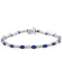 Фото #3 товара EFFY® Sapphire (3-1/20 ct. t.w.) & Diamond (1/5 ct. t.w.) Tennis Bracelet in Sterling Silver