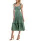 ფოტო #14 პროდუქტის Women's Tied Ruffle Fit & Flare Midi Dress