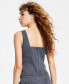 Women's Sleeveless Studded Denim Top, Created for Macy's