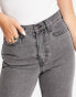 Topshop mid rise straight Dad jeans in smoke grey