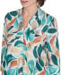 ფოტო #4 პროდუქტის Petite Abstract Leaf 3/4-Sleeve Shirt