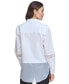 Фото #2 товара Women's Mixed Media Button-Front Shirt