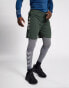 Hummel polyester mesh mid length training short in dark green