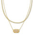 Фото #2 товара Kendra Scott 14k Gold-Plated Drusy Stone & Herringbone Chain Layered Pendant Necklace, 16" + 3" extender