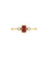 Emerald Cut Garnet Gemstone, Natural Diamonds Birthstone Ring in 14K Yellow Gold