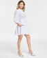 Фото #3 товара Women's Belted Cotton Shirt Dress, Created for Macy's