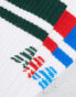 New Balance logo line crew sock 3 pack in white multi