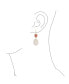 Фото #3 товара Серьги Bling Jewelry элегантные Серьги с подвесками из натурального бриолета персикового песочного камня и розового кварца в форме овала с фасетками. Позолота k18.