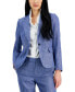 Фото #1 товара Women's Linen-Blend Cross-Dyed Single-Button Blazer
