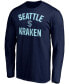 Фото #2 товара Men's Deep Sea Blue Seattle Kraken Big and Tall Victory Arch Long Sleeve T-shirt