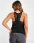 Vero Moda lace trim cami top in black