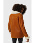 Фото #2 товара Women's Shearling Peacoat, Washed Tan with White Wool