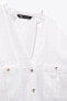 Фото #17 товара Рубашка из смесового льна с подворачивающимися рукавами ZARA