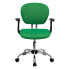 Mid-Back Bright Green Mesh Swivel Task Chair With Chrome Base And Arms
