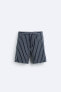 Striped textured bermuda shorts