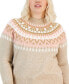 Фото #3 товара Plus Size Half Snowflake Raglan Sweater