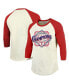 Фото #1 товара Men's Threads Cream, Red Distressed Texas Rangers 2023 World Series Champions Raglan 3/4-Sleeve T-shirt