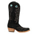 Corral Boots Suede Embroidery Square Toe Cowboy Womens Black Casual Boots A4476