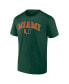 ფოტო #2 პროდუქტის Men's Green Miami Hurricanes Campus T-shirt