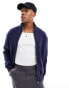 ASOS DESIGN heavyweight oversized track jacket in navy Синий, L - Chest 42 - фото #2