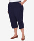 Фото #5 товара Plus Size Classic Stretch Waist Accord Capri Pants with Button Hem