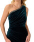 Фото #5 товара Women's Velvet Ruched One-Shoulder Gown