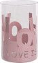 Фото #4 товара Подсвечник стеклянный в розовой металлической окладке 10x10x15 см -LOVE