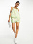 Фото #1 товара Vila short co-ord in green floral print