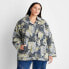 Фото #1 товара Women's Denim Floral Print Faux Shearling Jacket - Future Collective with Reese