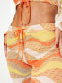 Фото #3 товара New Girl Order festival knit tie front flare trousers co-ord in orange