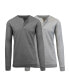 Фото #1 товара Men's Long Sleeve Thermal Henley Tee, Pack of 2