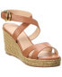 Фото #1 товара Stuart Weitzman Zuzu Leather Wedge Sandal Women's Brown 7.5