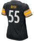 ფოტო #3 პროდუქტის Women's Devin Bush Black Pittsburgh Steelers Game Player Jersey